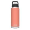 YETI Rambler 36 Oz Bottle With Chug Cap -Le Creu Grill Shop 191416 Chug Inline Campaign Website Assets Rambler 36oz Bottle Chug Cap Front Coral 795x450 1