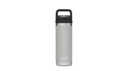 YETI Rambler 18 Oz Bottle With Chug Cap -Le Creu Grill Shop 200614 Rambler 18oz Bottle Chug Cap Front Granite Gray 795x450 1