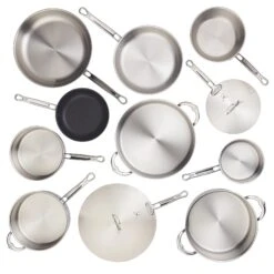 Hestan Thomas Keller Insignia Commercial Clad Stainless Steel 11-Piece Cookware Set -Le Creu Grill Shop 31015 HES HN6 11 pc set Main Overhead 1800x1800 d61b73dd 97d7 4645 a2b5 d6b0e60d9c25