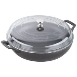 Staub 3.5 Qt. Braiser W/ Glass Lid -Le Creu Grill Shop 40501 983 0 1