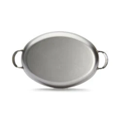 De Buyer MINERAL B Carbon Steel Oval Roasting Pan -Le Creu Grill Shop 5651 36 packshot 5