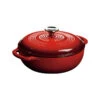 Lodge 3 Quart Enameled Dutch Oven, Red -Le Creu Grill Shop EC3D43 L