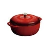 Lodge 6 Quart Enameled Dutch Oven, Red -Le Creu Grill Shop EC6D43 L