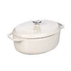 Lodge 7 Quart Enameled Oval Dutch Oven, Oyster White -Le Creu Grill Shop EC7OD13 L