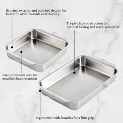 Hestan Provisions OvenBond Tri-ply Square Baker -Le Creu Grill Shop OvenBondBakersInfographic