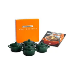 Le Creuset Mini Cocottes Set W/ Cookbook -Le Creu Grill Shop RS13819 RS1429 PG1164CB 0895 lpr