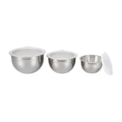 Le Creuset Stainless Steel Mixing Bowls With Lids, Set Of 3