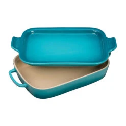 Le Creuset Rectangular Dish W/ Platter Lid -Le Creu Grill Shop RS5688 PG2015 1317 3 lpr