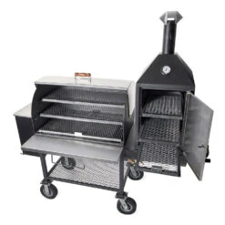 Maverick 2000 Pellet Grill W/ Upright Smoke Box -Le Creu Grill Shop maverick 2000 grill open side out