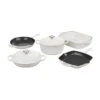 Le Creuset 7-Piece Cast Iron Set 2 Le Creuset 7-Piece Cast Iron Set -Le Creu Grill Shop rs18088 7piece white lpr