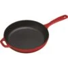 Lodge Enamel 11 Inch Red Skillet, Interior Matte Black Enamel -Le Creu Grill Shop super zoom